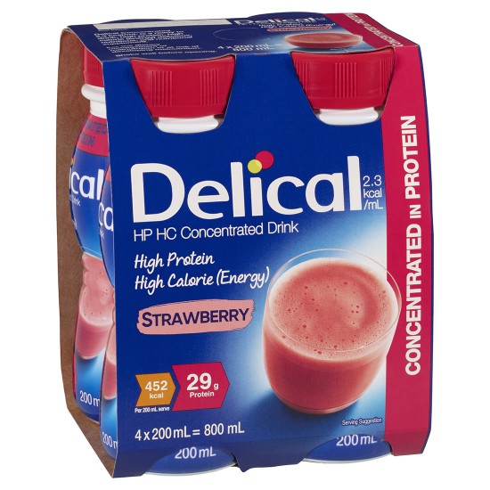 Delical 2.3Kcal/ml Concentrate Strawberry 200ml (6 x 4 Packs)