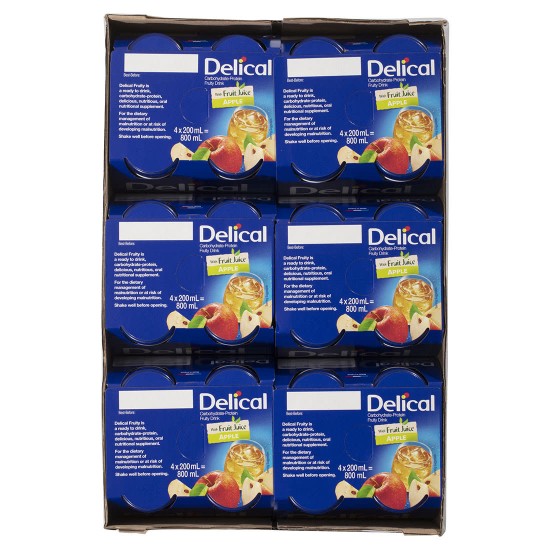 Delical 1.3Kcal/ml Fruity Drink Apple 200ml (6 x 4 Packs)