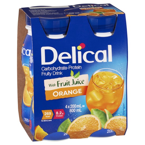 Delical 1.3Kcal/ml Fruity Drink Orange 200ml (6 x 4 Packs)